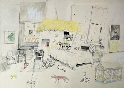 Lot 703 - Chris ORR (1943) Farm in My Room Pencil,...