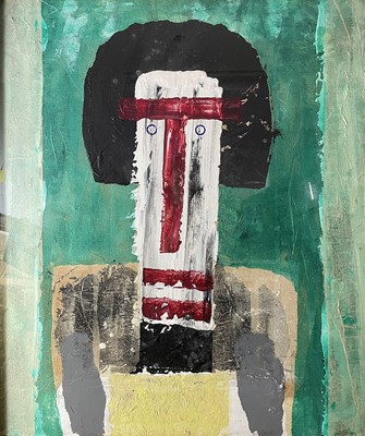 Lot 755 - Bruer TIDMAN (1939) Head Oil and mixed media...