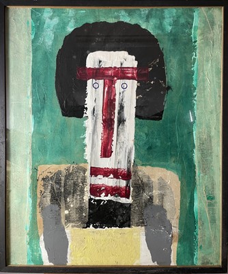 Lot 755 - Bruer TIDMAN (1939) Head Oil and mixed media...