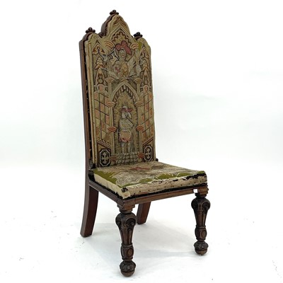 Lot 3022 - A Victorian walnut Gothic prie dieu chair with...