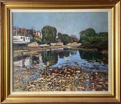 Lot 740 - William BOWYER (1926-2015) Estuary Oil on...