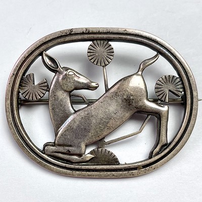 Lot 816 - A Georg Jensen Denmark sterling silver brooch,...