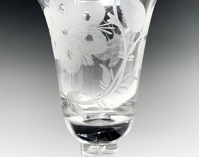 Lot 1008 - A George III wine glass, the trumpet bowl...