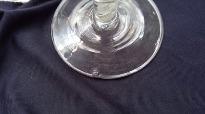 Lot 1008 - A George III wine glass, the trumpet bowl...