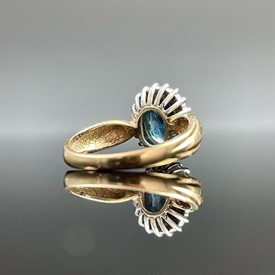 Lot 719 - A modern 9ct hallmarked gold blue topaz and...