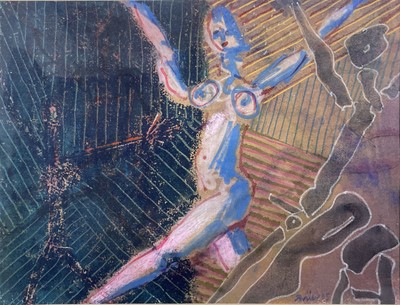 Lot 739 - Bruer TIDMAN (1939) Naked dancers Mixed media...