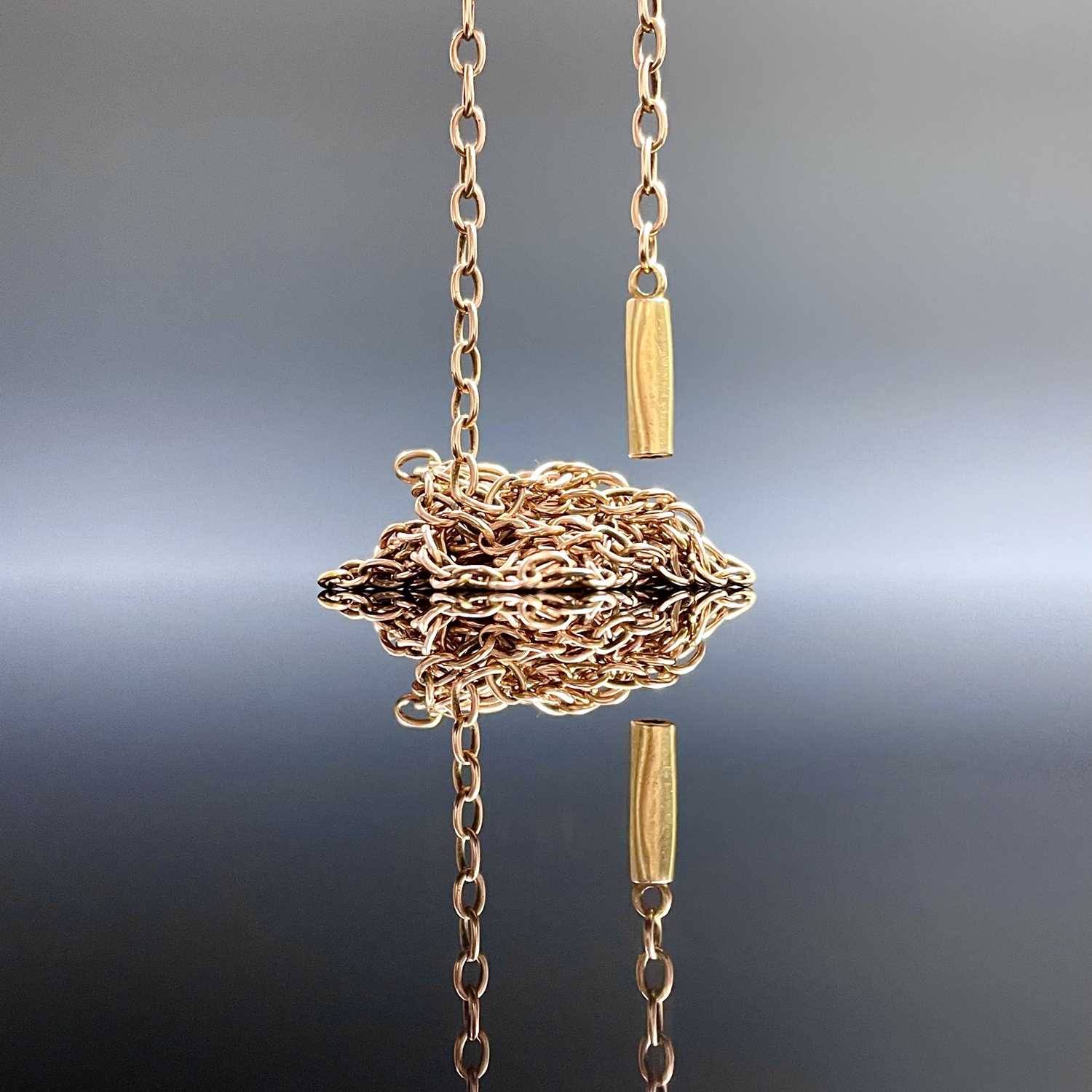 Lot 726 - A 15ct gold belcher link necklace, length 88cm,...