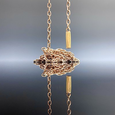 Lot 726 - A 15ct gold belcher link necklace, length 88cm,...