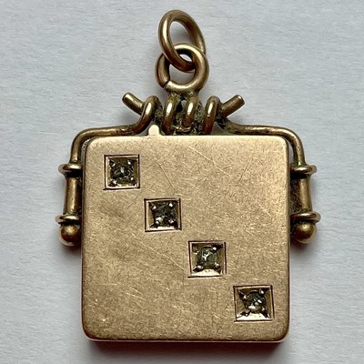 Lot 691 - A Victorian 10ct gold locket fob pendant, set...
