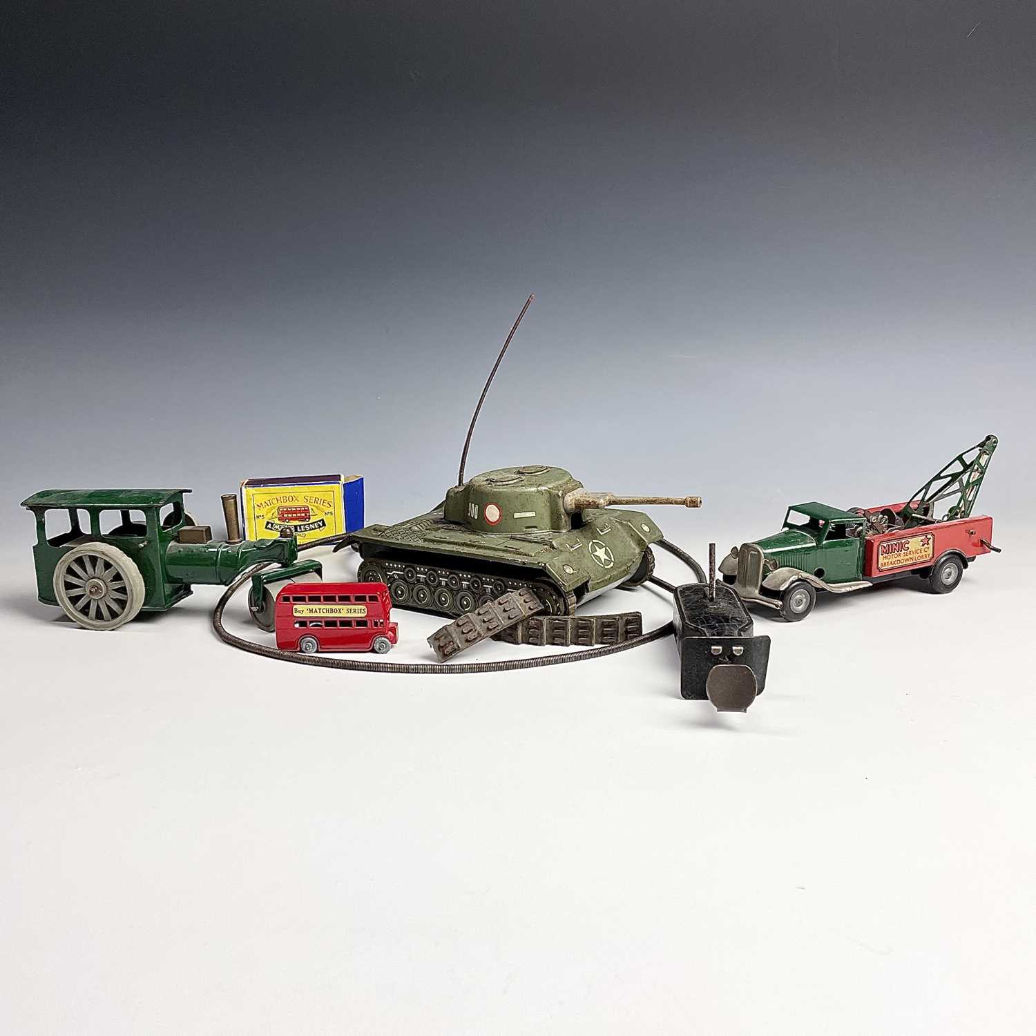 Lot 612 - Tin Plate and Matchbox Toys. Comprising: Mini...