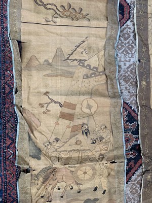 Lot 188 - Two Chinese silk textiles, early 20th century,...