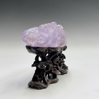 Lot 41 - A Chinese scholars amethyst brush rest, 19th...