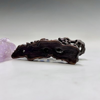 Lot 41 - A Chinese scholars amethyst brush rest, 19th...