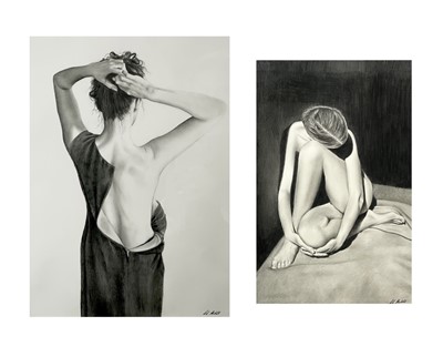 Lot 670 - Gail MARSHALL Two figure studies Pencil The...