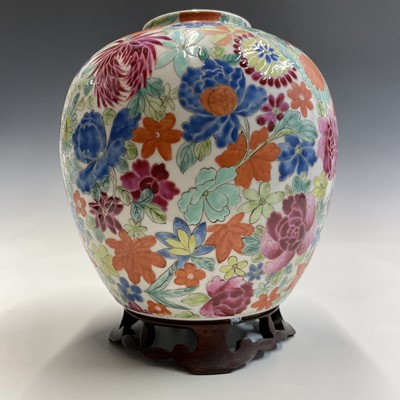 Lot 34 - A Chinese millefleur porcelain jar, early 20th...