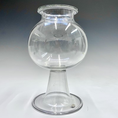 Lot 800 - A Georgian blown glass leech jar, of globular...