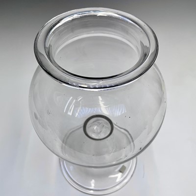 Lot 800 - A Georgian blown glass leech jar, of globular...