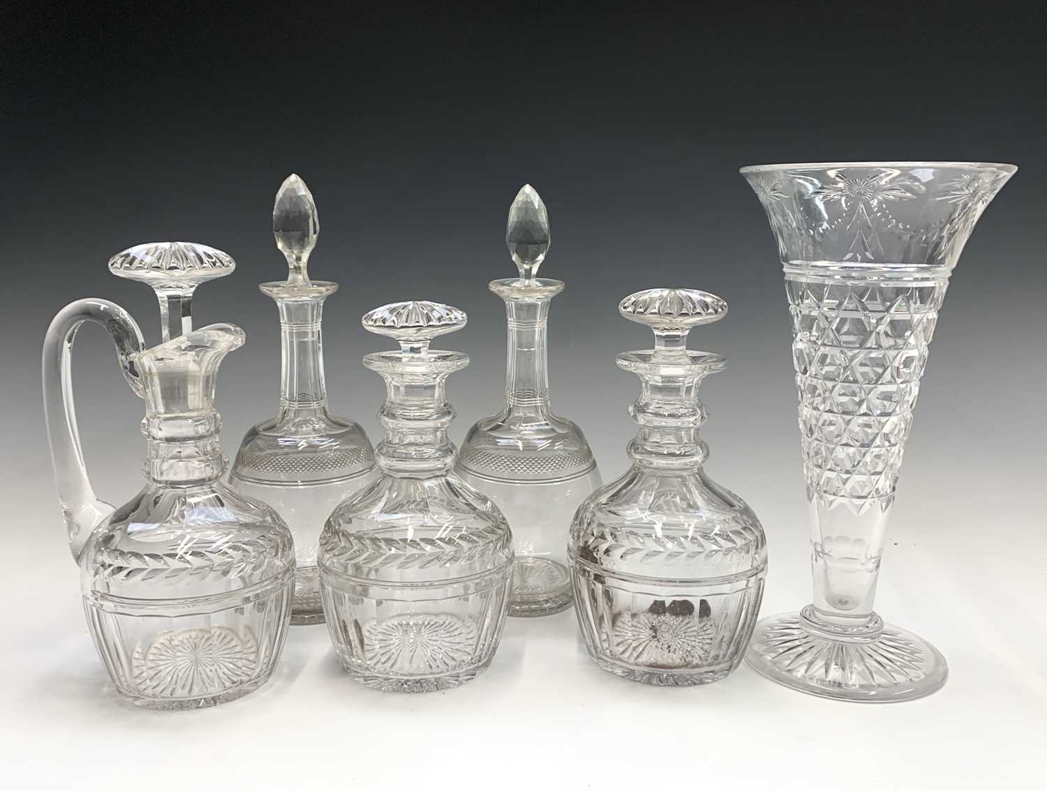 Lot 999 - A pair of Stuart crystal glass decanters,...