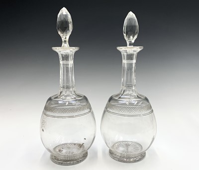 Lot 999 - A pair of Stuart crystal glass decanters,...