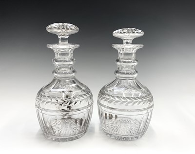 Lot 999 - A pair of Stuart crystal glass decanters,...