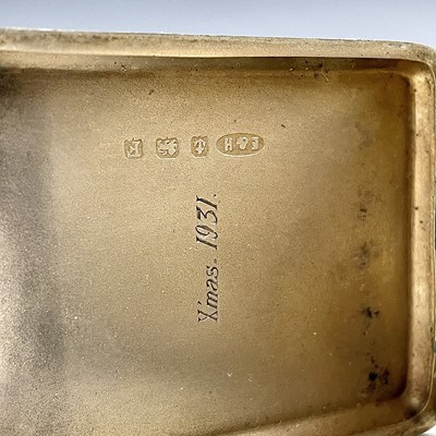 Lot 71 - A George V silver engine turned cigarette case...