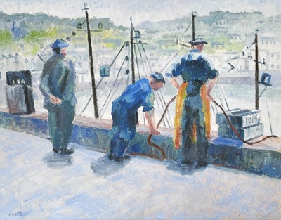 Lot 623 - Marjorie MORT (1906-1989) Landing Fish, Newlyn...