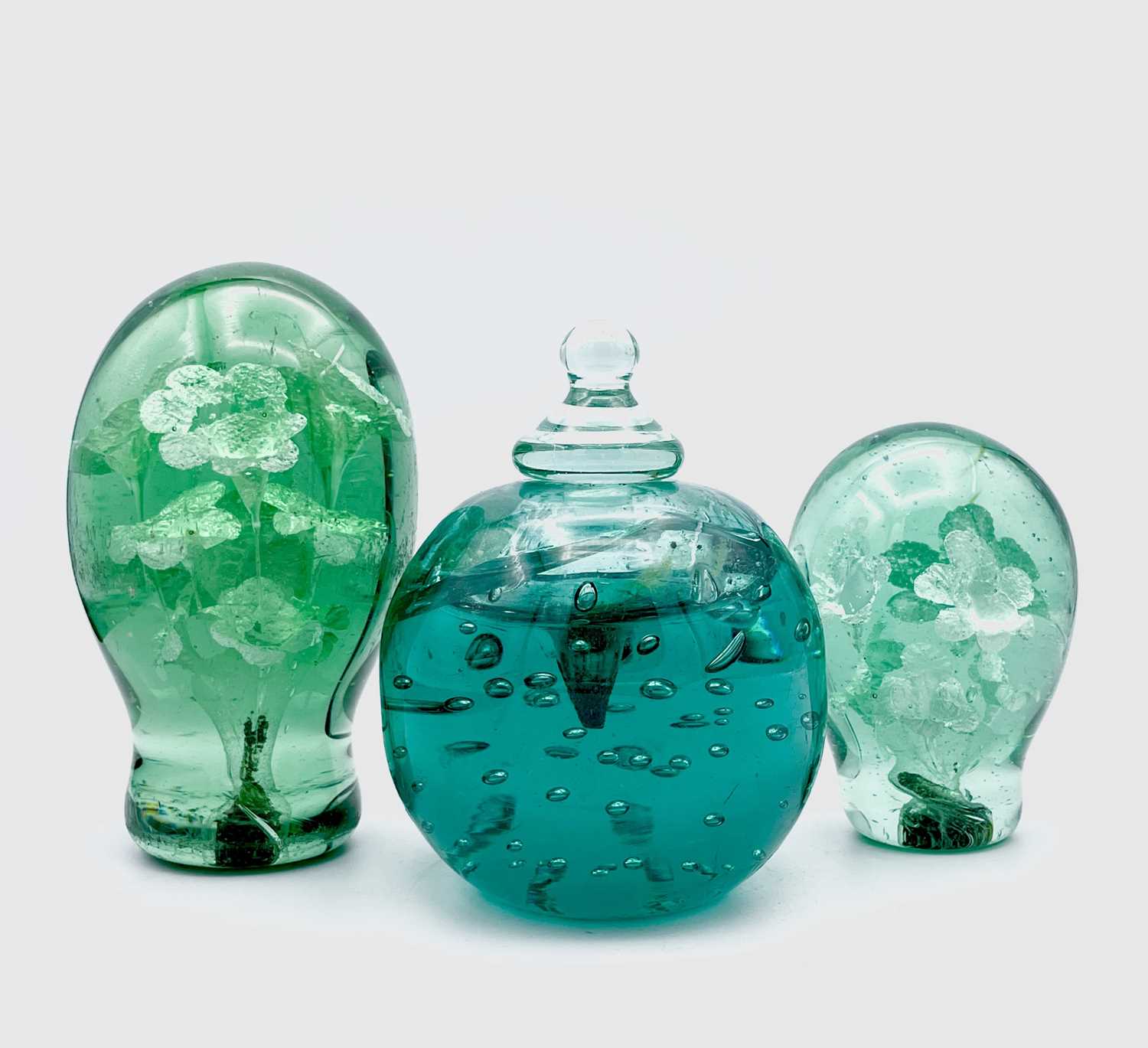 Lot 995 - Two Victorian glass dumps, both with potted...