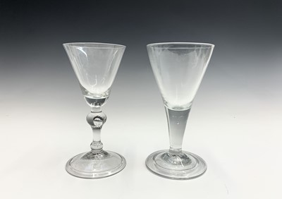 Lot 994 - A Georgian glass goblet, the funnel bowl on a...