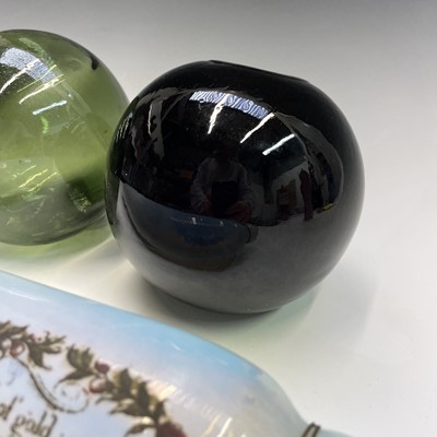 Lot 993 - A Victorian opaque glass rolling pin, transfer...