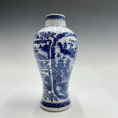 Lot 78 - A Chinese export blue and white porcelain...