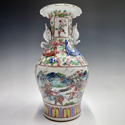 Lot 45 - A Chinese Canton porcelain vase, 19th century,...