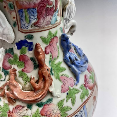 Lot 45 - A Chinese Canton porcelain vase, 19th century,...