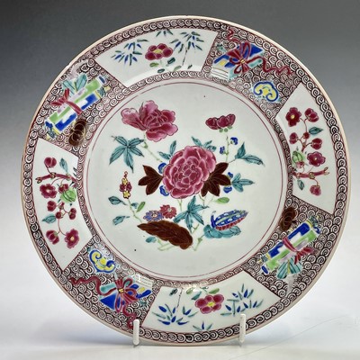 Lot 140 - A Chinese famille rose porcelain plate, 18th...