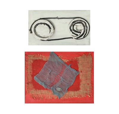 Lot 569 - Two unsigned abstract works Each mixed media...