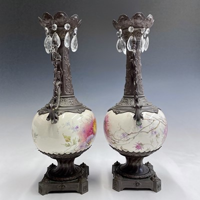 Lot 257 - A pair of late 19th century porcelain vases...