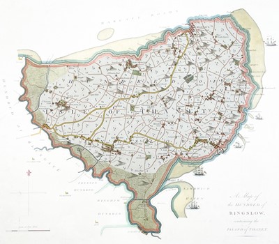 Lot 218 - 'A Map of the Hundred of Ringslow, containing...