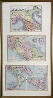 Lot 260 - MAPS. Two framed tripychs of early 20th...