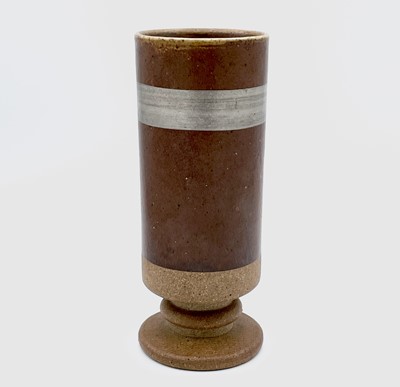 Lot 606 - Robin WELCH, a cylindrical pedestal vase with...