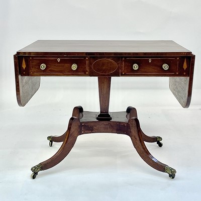 Lot 3013 - A Regency mahogany crossbanded and boxwood...