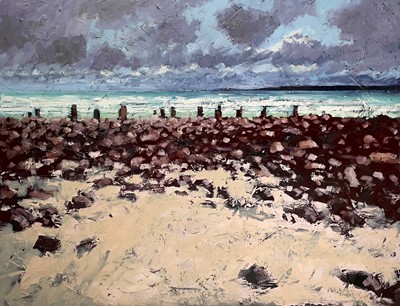 Lot 337 - Mike HINDLE (1966) Blustery Day, St Ives Bay...