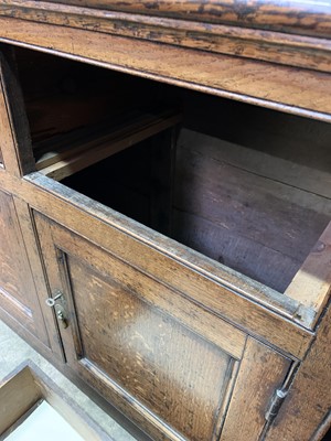 Lot 161 - An 18th century oak dresser base, with three...