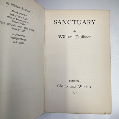 Lot 482 - WILLIAM FAULKNER. 'Sanctuary,' first UK...