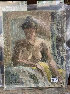 Lot 247 - Garlick BARNES (1891-1987) Seated female nude...