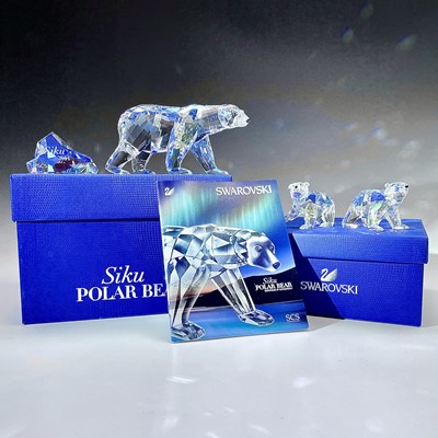 Lot 187 - A Swarovski Crystal Siku Polar Bear, with ice...