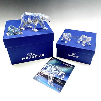 Lot 187 - A Swarovski Crystal Siku Polar Bear, with ice...