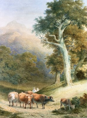 Lot 1554 - Robert Hills Droving Cattle Signed,...