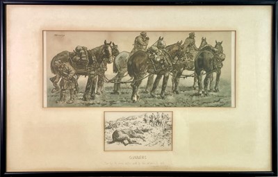 Lot 1437 - A coloured print, after Snaffles Gunners, 18 X...