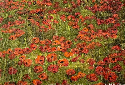 Lot 335 - Minou STEINER (1940-2008) Poppies Oil on board...