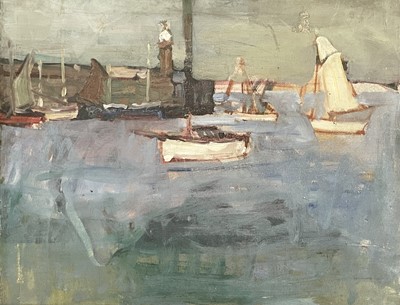 Lot 57 - St Ives School The Harbour Oil on canvas 40x50cm