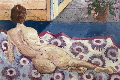 Lot 275 - Minou STEINER (1940-2008) Reclining Nude Oil...